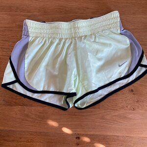 NIke Womens Shorts Tempo Yellow Gray Size XS